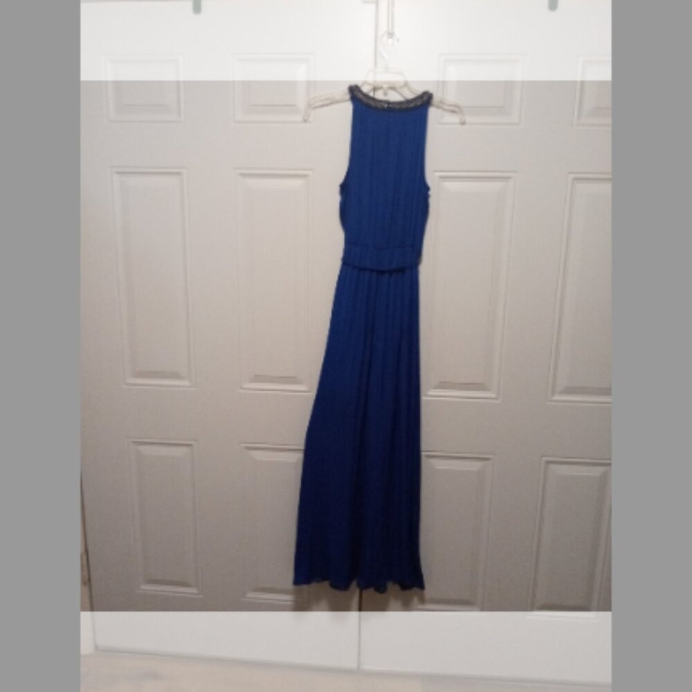 Jennifer Lopez Royal Blue Embellished Halter Maxi Dress XS - Picture 6 of 6